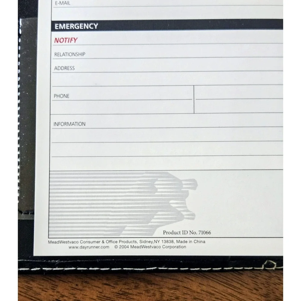 Vintage Dayrunner Telephone & Address Book - Product ID No. 71066 - Black